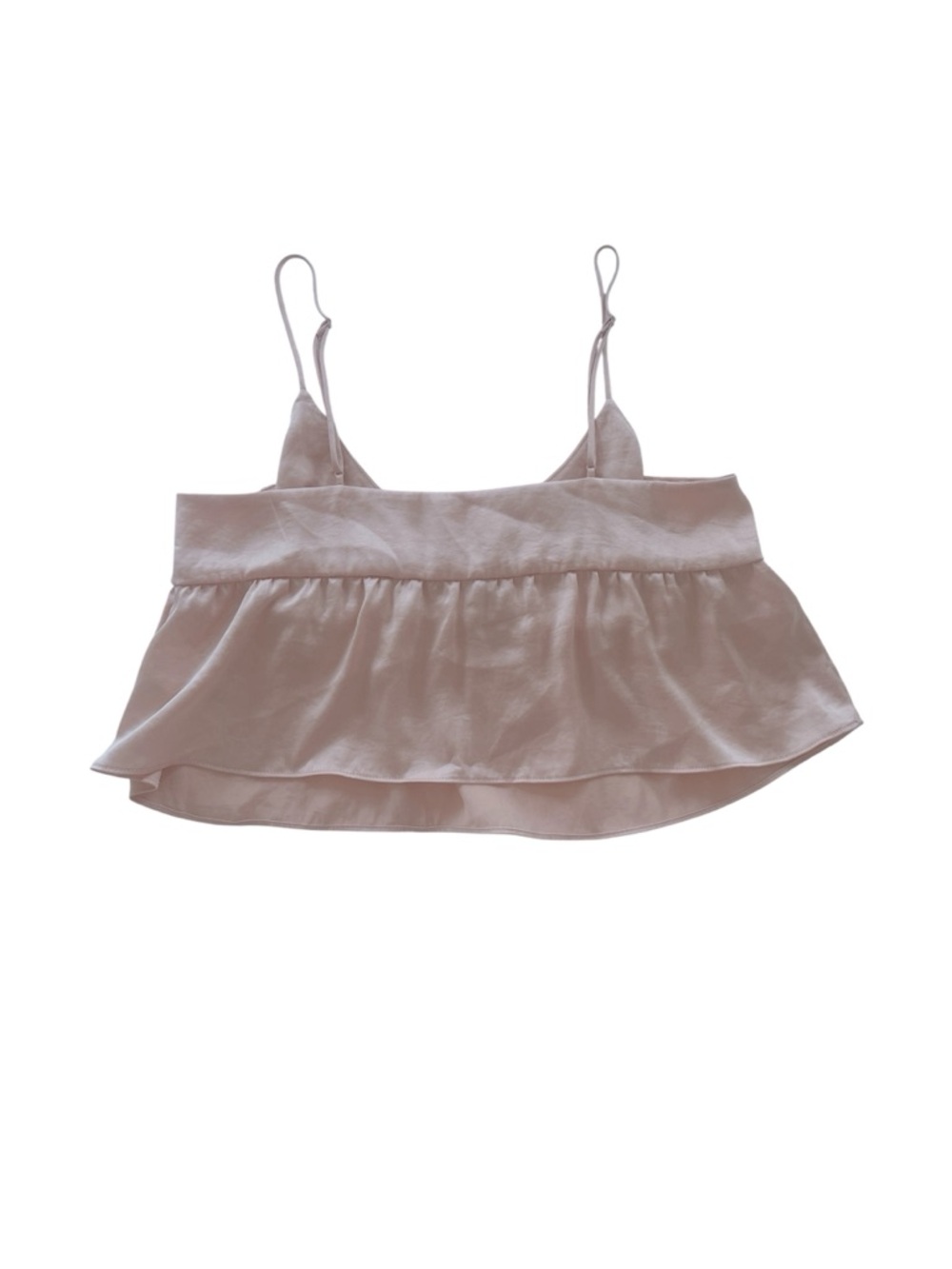 Aritzia Pale Pink Satin Lover Camisole Babydoll Tank Top in size Small - Picture 5 of 6